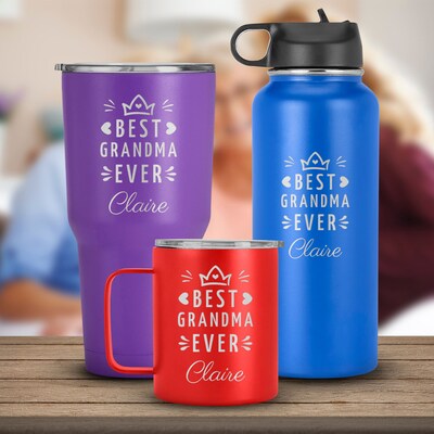 Best Grandma Ever Personalize with Name Tumbler, Gifts from Grandchildren, Daughter, Son, Mothers day, Birthday Gift - image1